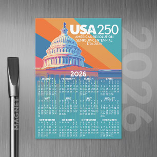Calendário de 2026 com Cúpula do Capitólio dos EUA