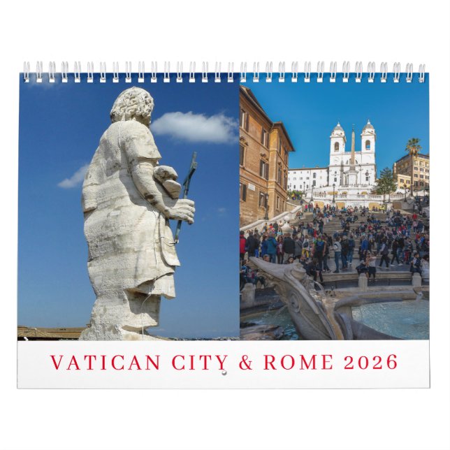 Calendário de 2026 da Cidade do vaticano e Roma (Capa)