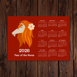 Calendário de 2026 do Zodiac Horse 2026, Ano Novo