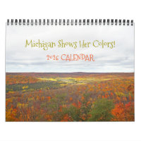 CALENDÁRIO DE 2026 "MICHIGAN MOSTRA SUAS CORES DE