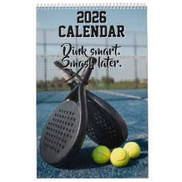 Calendário de 2026 Pickleball Citações Engraçadas 