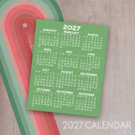 Calendário de 2027 - Ano Completo Básico - Folha d