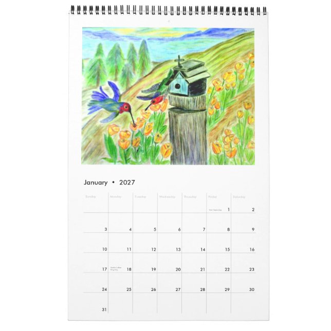 Calendário de 24 meses de Arte e Fotografia (Jan 2027)