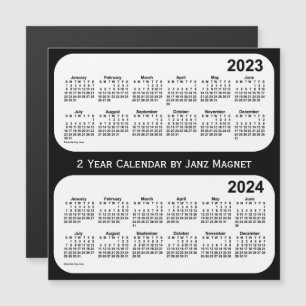 Calendário de 2 anos preto e branco 2023-2024 por