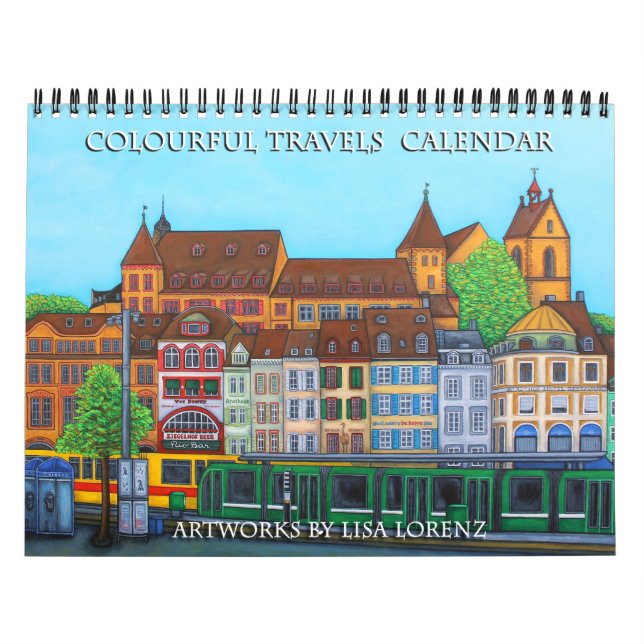 Calendário de 2 Páginas com Viagens Coloridos de L (Capa)