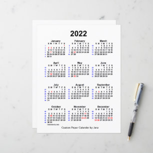 Calendário de 52 semanas de feriado personalizado