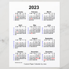 Calendário de 52 semanas de feriado personalizado