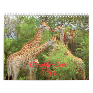 Calendário de amor de Girafa de 2014