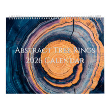 Calendário de Anel de Árvore Abstrato 2026