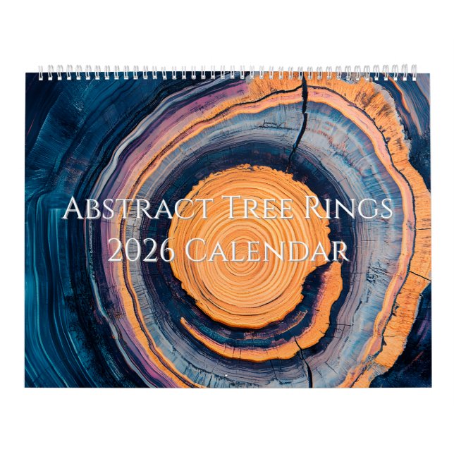 Calendário de Anel de Árvore Abstrato 2026 (Capa)