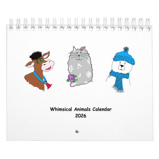 Calendário de Animais Caprichosos 2026 ... (Capa)