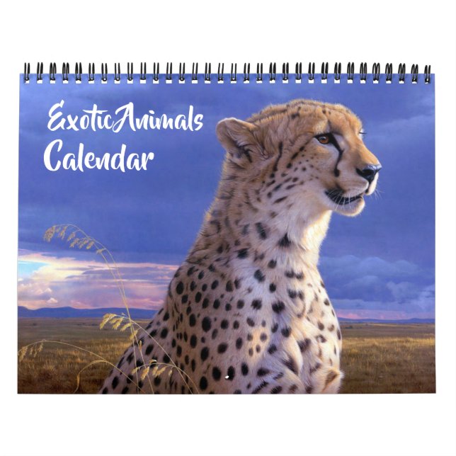 Calendário de Animais Exóticos de Tamanho Médio (Capa)
