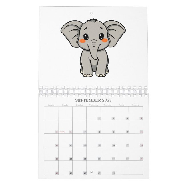 CALENDÁRIO DE ANIMAIS SIMPLES 2026 (Set 2027)