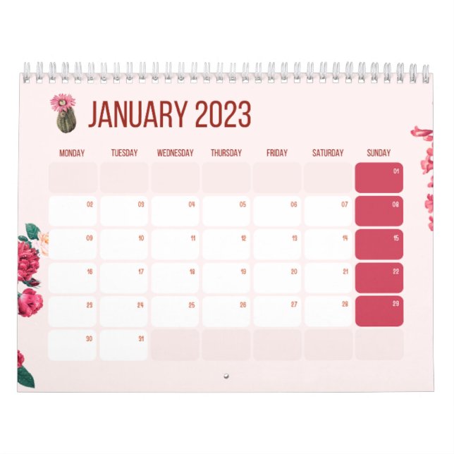 Calendário de Ano Novo 2023, Flores, Jan (Capa)