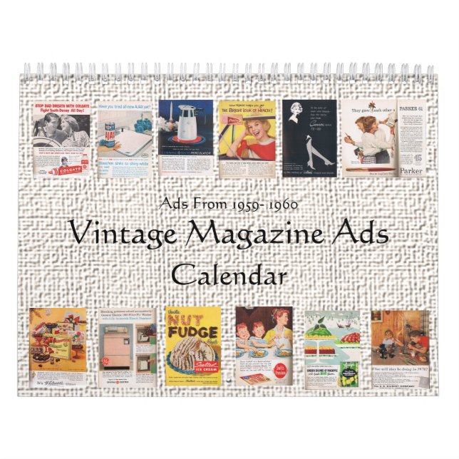 Calendário de anúncios da Vintage Magazine (Capa)