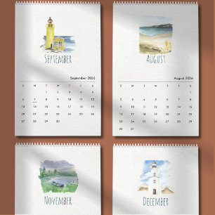 Calendário de Aquarela Tropical 2026