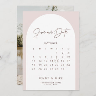 Calendário de Arch de Boho Salvar o Convite de Dat