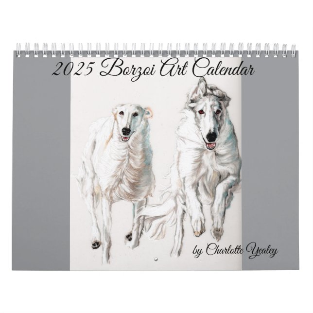 Calendário de Arte Borzoi de 2025 por Charlotte Ye (Capa)