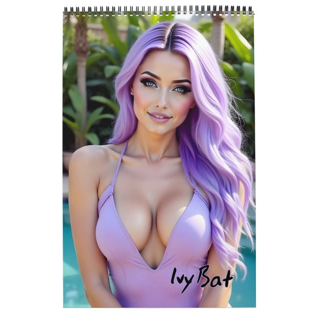 Calendário de Arte Colecionável de Ivy Bat Biquíni (Capa)