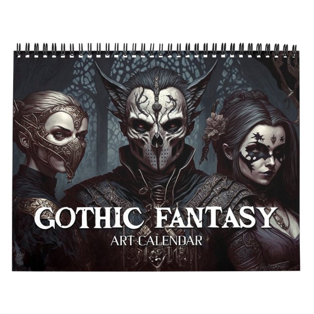 Calendário de Arte da Fantasia Gótica 2026 (Capa)
