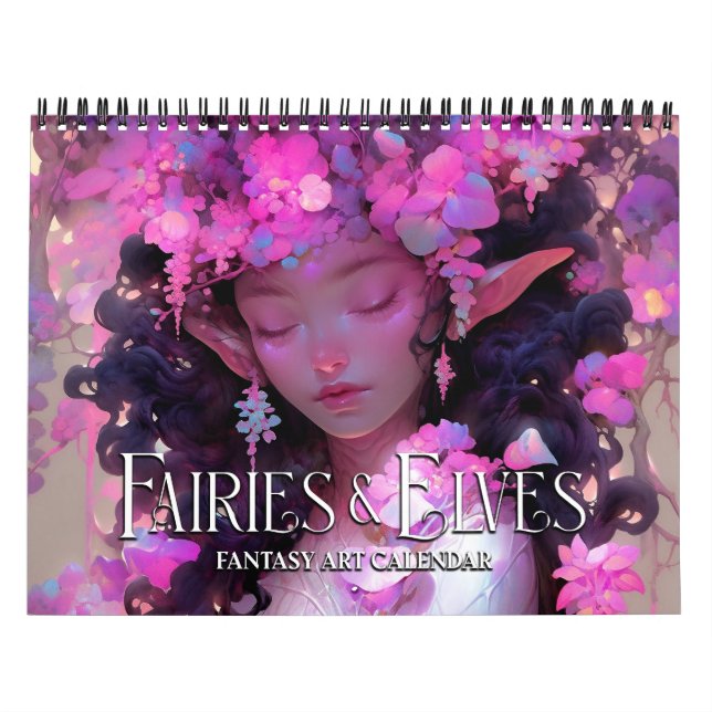 Calendário de Arte de 2026 Fairies & Elves Fantasy (Capa)