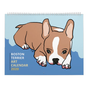 Calendário de Arte de Boston Terrier 2020