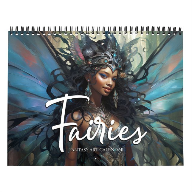 Calendário de Arte de Fantasia Negra 2026 Fadas 9 (Capa)