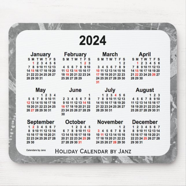 Calendário de arte de Natal de 2024 pelo mouse Pad (Frente)