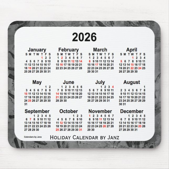 Calendário de arte de Natal de 2026 pelo mouse Pad (Frente)