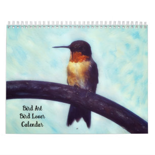 Calendário de Arte de Pássaros para Amantes de Pás