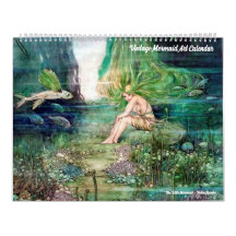 Calendário de Arte de Sereia Vintage