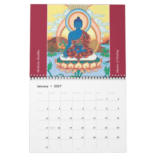 Calendário de Arte de Thangka 2015 (Jan 2027)
