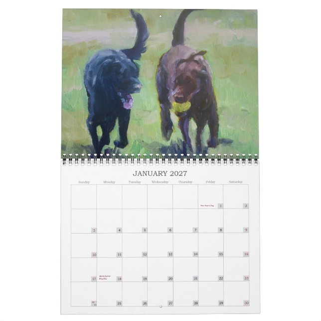 Calendário de Arte do Labrador Retriever 2012 (Jan 2027)
