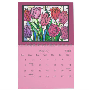 Calendário de Arte em Vidro Pintado