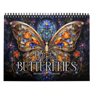 Calendário de Arte Fantasia de Borboletas Místicas