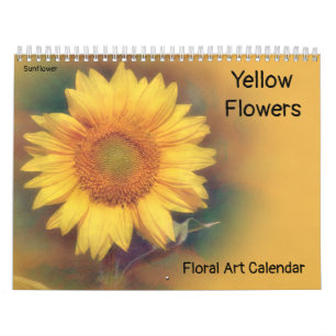 Calendário de Arte Floral das Flores Amarelas
