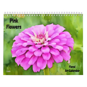 Calendário de Arte Floral das Flores Rosa