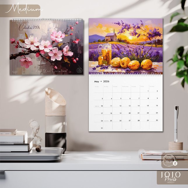 Calendário de Arte Impasto Colorido (Colorful Impasto Art Calendar_Medium)