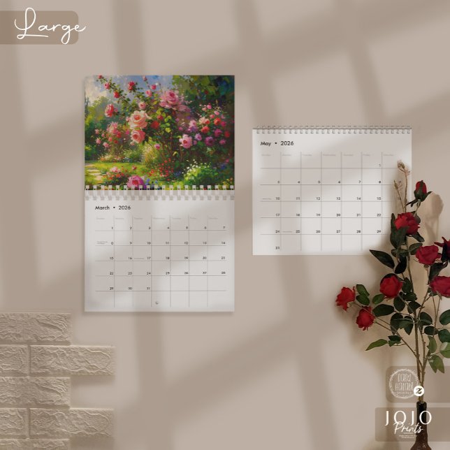 Calendário de Arte Impasto Vibrante 2026 (Vibrant Impasto Art Calendar 2026-Large)