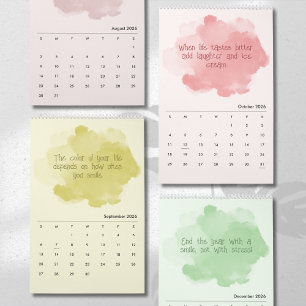 Calendário de Arte Inspirador em Pastel Suave