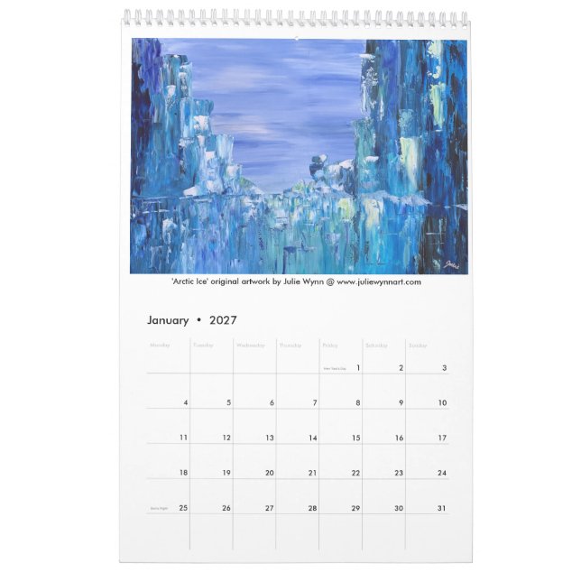 Calendário de Arte Nova Julie Wynn 2026 (Jan 2027)