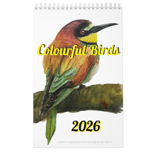 Calendário de Aves Coloridas 2026 (Capa)