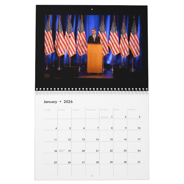 Calendário de Barack Obama & de família 2009 (Jan 2026)