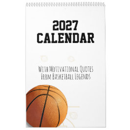 Calendário de Basquete 2027 com Citações Inspirado