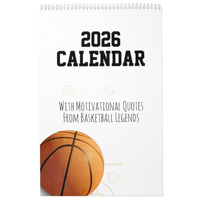 Calendário de Basquete 2027 com Citações Inspirado (Capa)