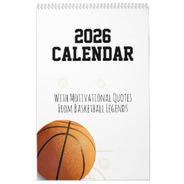 Calendário de Basquete de 2026 com Citações Inspir