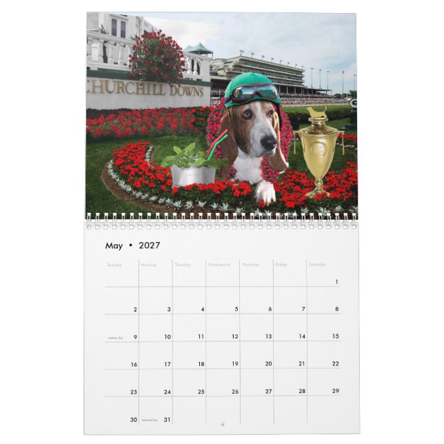 Calendário de Basset Hound (Maio 2027)