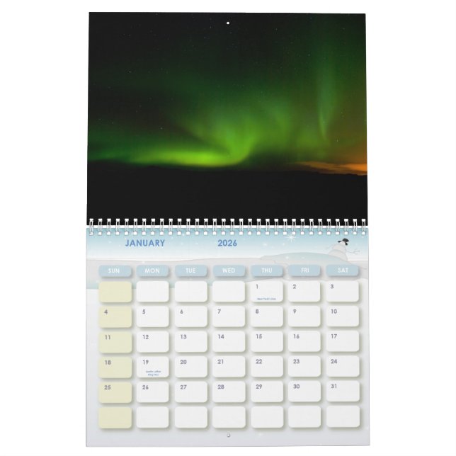 Calendário de Borealis 2011 da Aurora (Jan 2026)