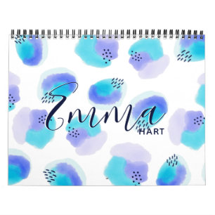 Calendário de Brushstrokes de Aquarela