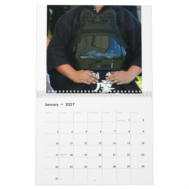 Calendário de Budokai de 2011 cortiça (Jan 2027)